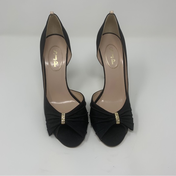 SJP - Black Satin evening 4” shoes Size 39.5 - Picture 1 of 7